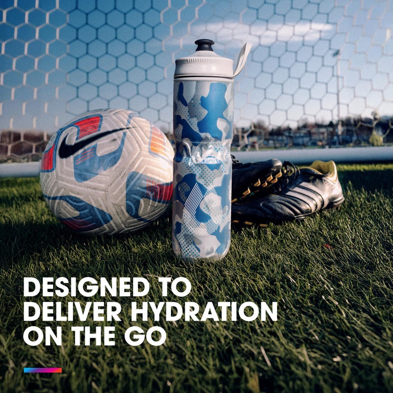 هيدراباك | زجاجة بولار - زجاجة مياه معزولة بولار سبورت - عبوة من قطعتين - خالية من مادة BPA، زجاجة ضغط للرياضة والدراجة بمقبض (أسود، 700 مل / 24 أونصة) - Image 2